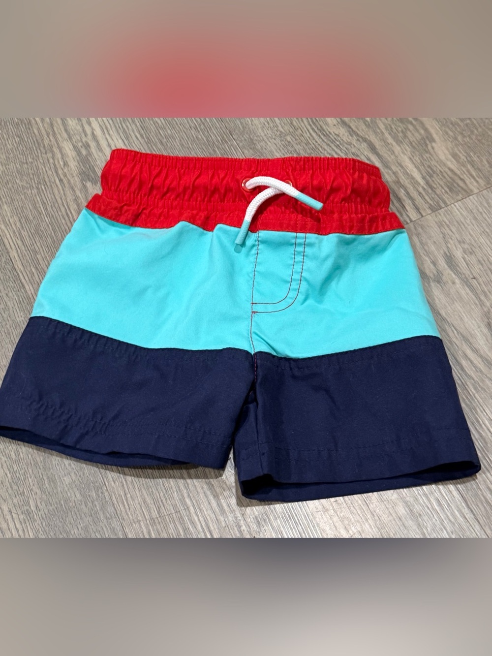 Cat & Jack 9 M Baby Colorblock swim trunks inner Mesh Pool Beach Red Turquoise